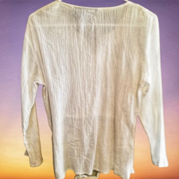 NEW DIRECTION Sport Peasant Blouse Size L - Picture 2 of 4